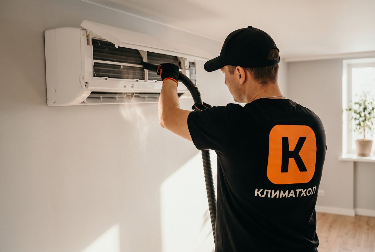 Чистка кондиционера пеной с защитным пакетом