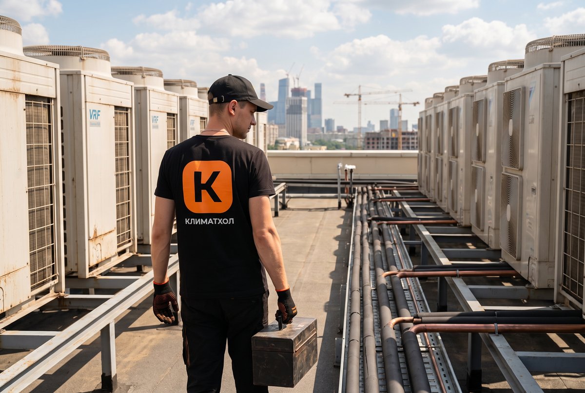 Обслуживание VRF-систем на крыше бизнес-центра